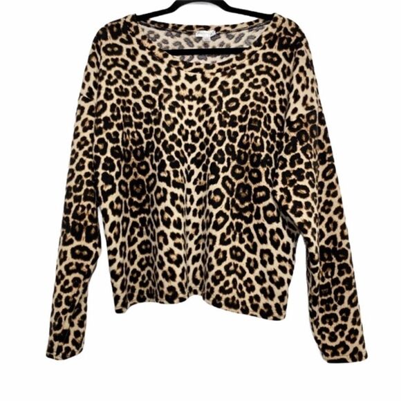 Orange‎ Kiss Leopard Print Long Sleeve Top - Picture 1 of 7
